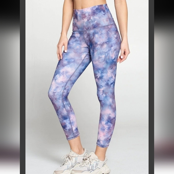 EVCR High Waisted Leggings - 7/8 Length Athletic Tummy Control - Picture 2 of 9